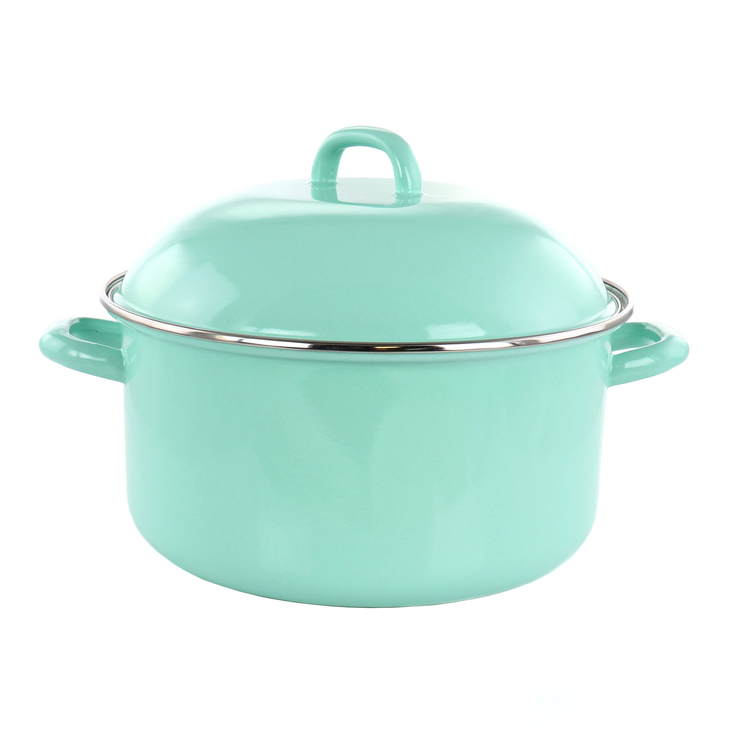 Mint green Martha Stewart 6 quart heavy cast iron Dutch oven pan