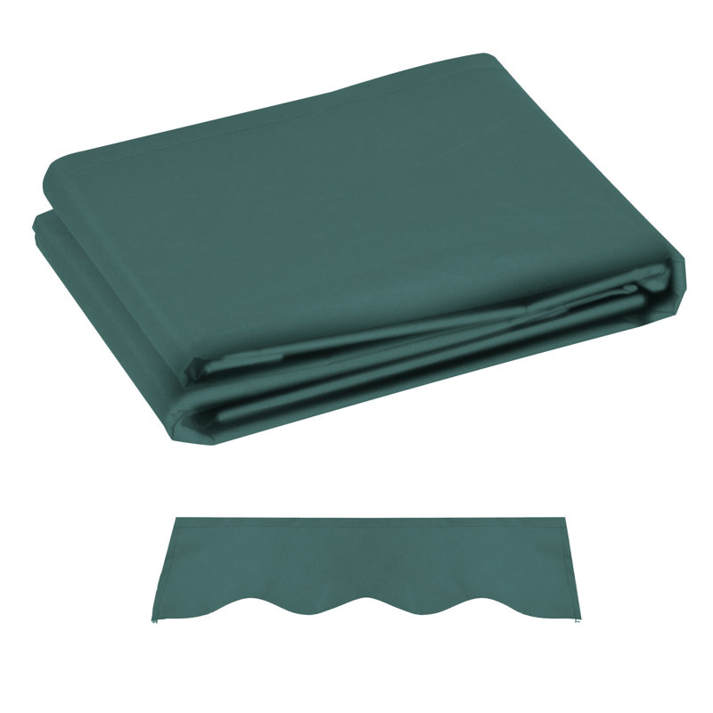 Outsunny 282cm W x 250cm D Polyester Cover Retractable Awning Fabric Replacement, Green