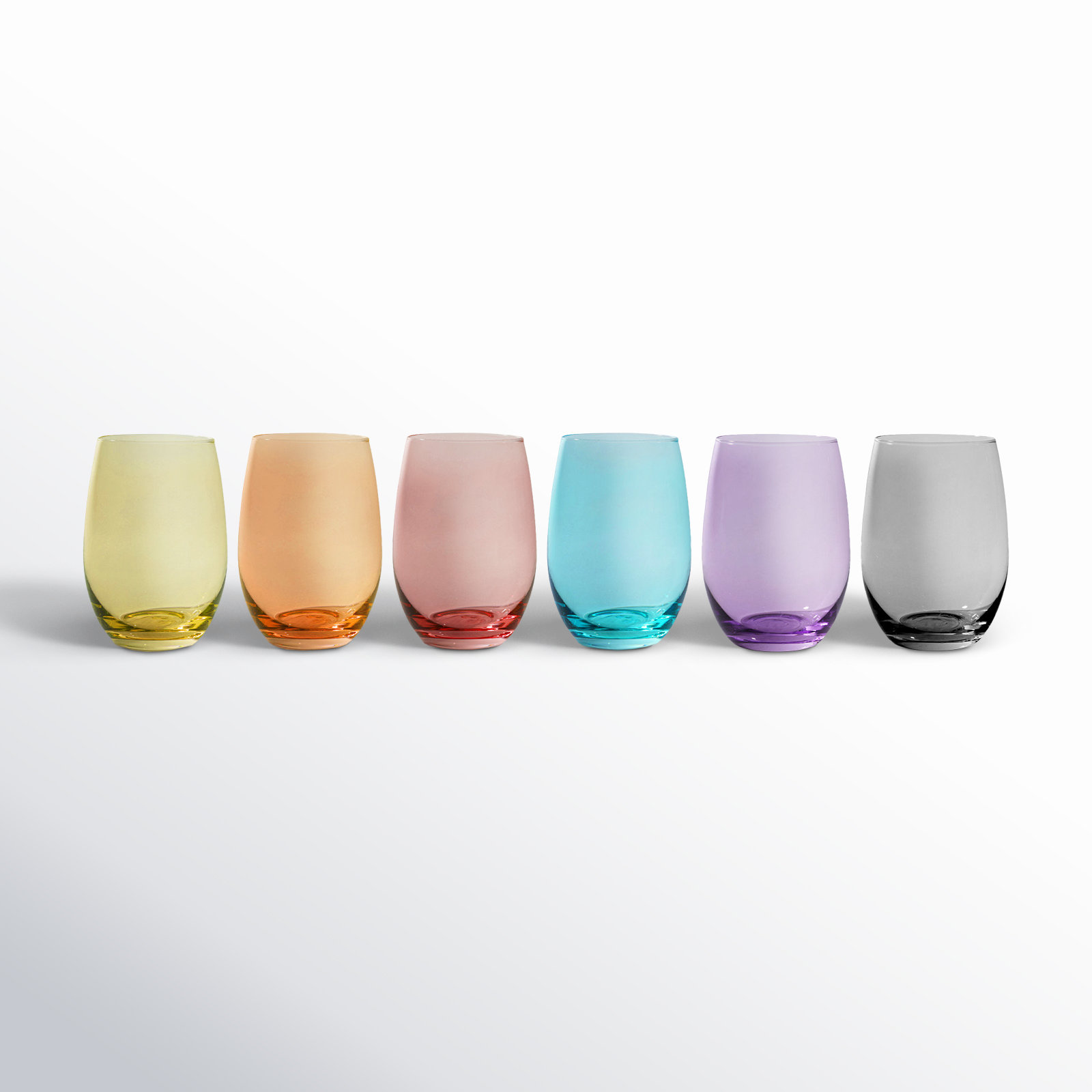 Colorful Stemless Wine Glasses