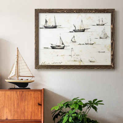 Bateaux et jetée, 1857, peinture sur toile encadrée