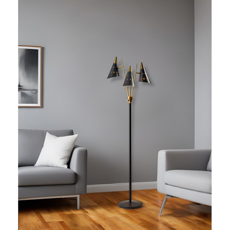 Lampe sur pied à branches 66 ", Noir, noir, noir, noir, Noir, noir, noir, noir
