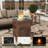 7 - Person Aluminum Patio Conversation Sets with Gilder&Swivel Chairs and Firepit-1492056787