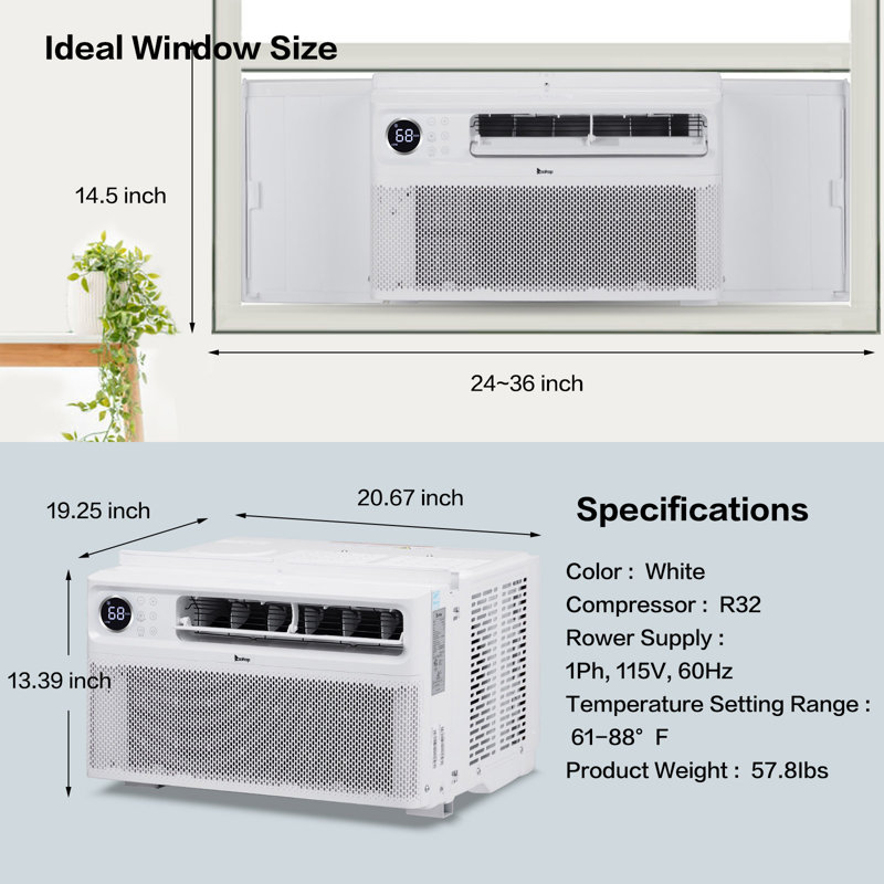 10 000 BTU avec télécommande et contrôle WiFi