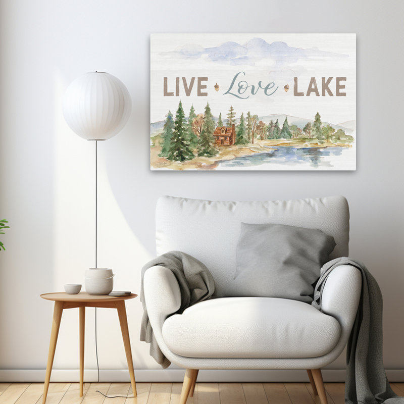 Rustic Retreat IV - art bleu chalet brun brun, H 24 po x l 36 po