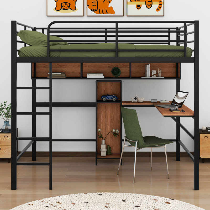 Lit mezzanine double Laile Kids, Brun clair