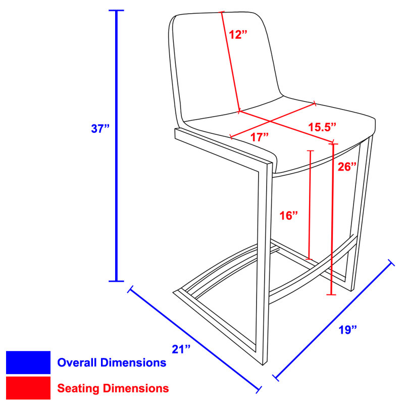 Tabouret de bar 26 po Teko, Bleu