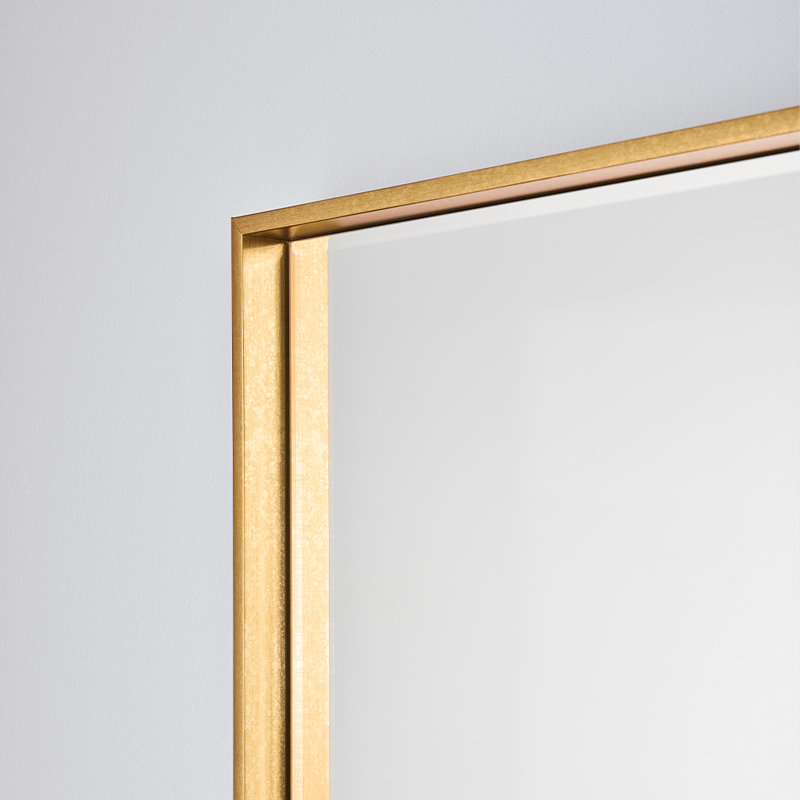Ophion Metal Flat Wall Mirror, Gold, 176cm H x 41cm W
