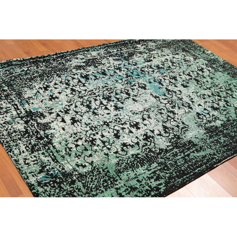 Tapis aqua crocheté à la main Higley