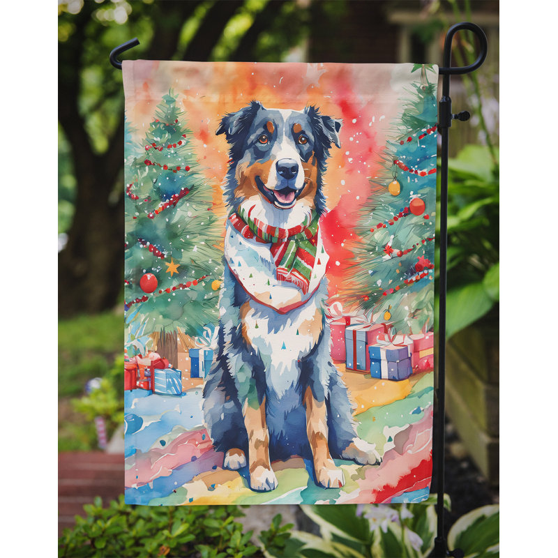 Drapeau de Noël du berger australien, H 15,5 po x l 11,25 po