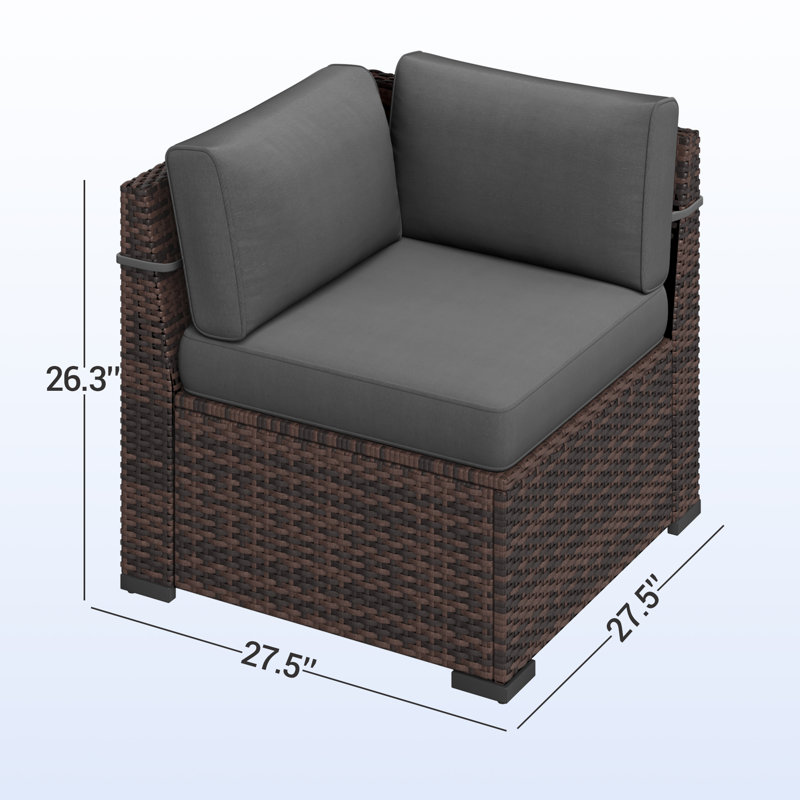 Treyshun 10-Person Wicker Outdoor Seating Group, Gray