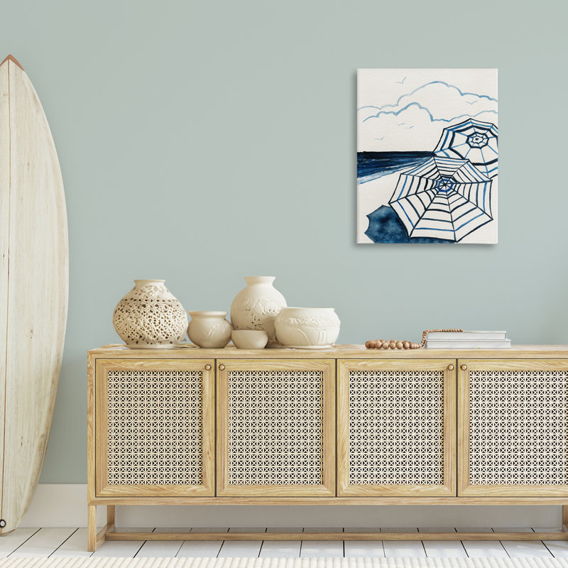 Parapluies sur toile Minimal Beach, design par Carol Robinson, H 30 po x l 24 po