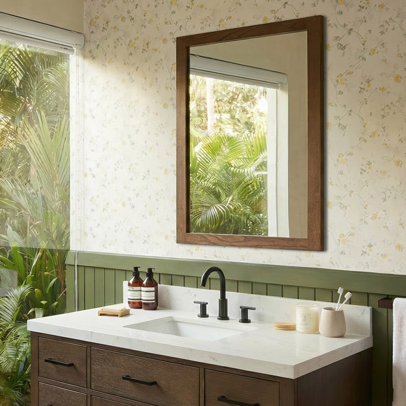 Miroir ARIEL, L 24 po x P 0,8 po x H 32 po, Chêne brun