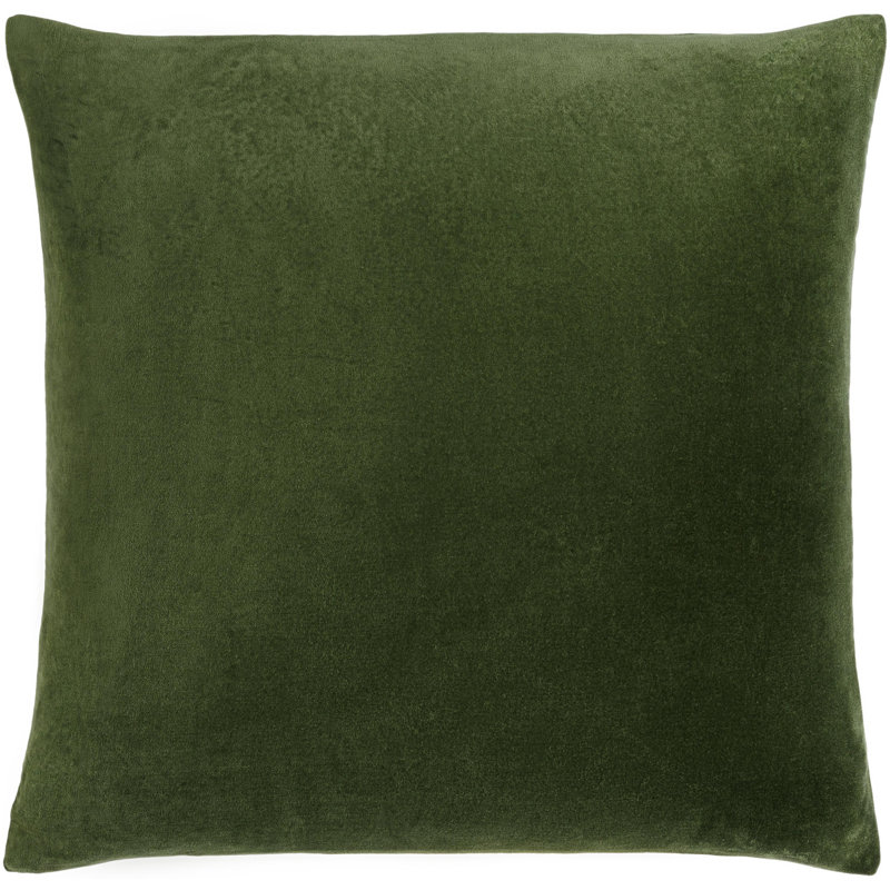 Coussin en coton Denny, H 20 po x l 20 po, Housse de coussin seulement - sans coussin, Vert