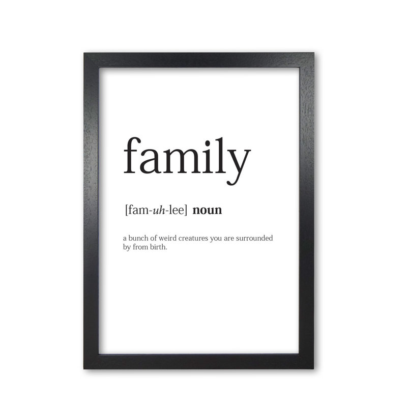 Family - Print, 60 cm H x 42 cm W x 5 cm D, Black Grain Frame