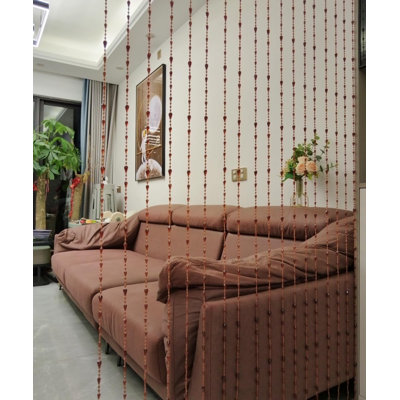 Beaded Curtain Doorways Acrylic Hanging Door Beads String Curtains Tassel Room Divider Screen Decor for Doorway Window Living Room Wedding (coffee, 39 inch x 78.7 inch)