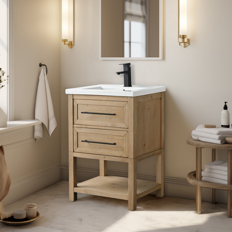 Bickley 24" Single Bathroom Vanity with Ceramic Top, Fir Essence