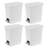 Sterilite 2.7 Gallon Rectangular Step On Trash Bin Wastebasket, White (4 Pack)