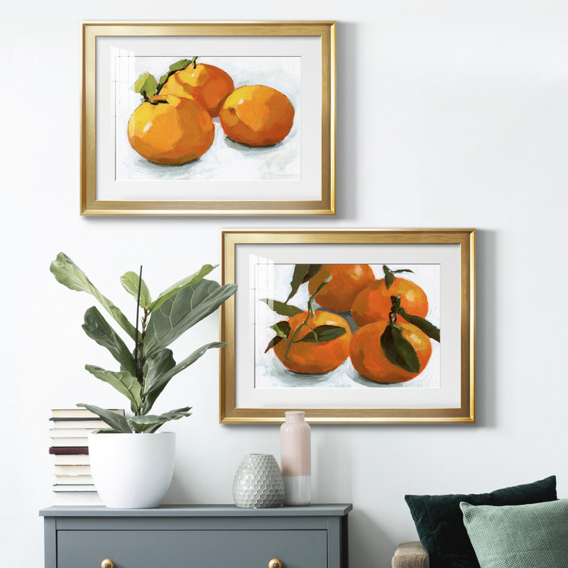 Citrus Grouping I - ensemble de 2 reproductions de cadres photo, Cadre doré, H 42,5 po x l 61 po x P 1 po