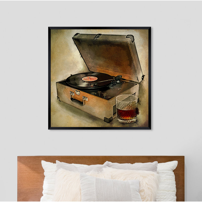 «Drink to the Tunes» - reproduction d'art, H 24 po x l 24 po x P 0,5 po, Encadré