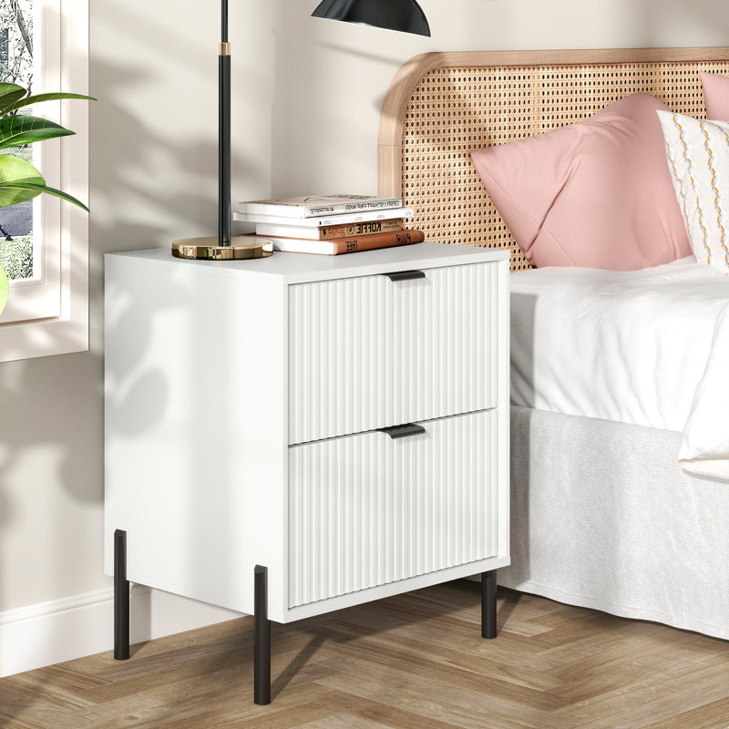 Cainsville 21.5'' W Nightstand, Black/Beige