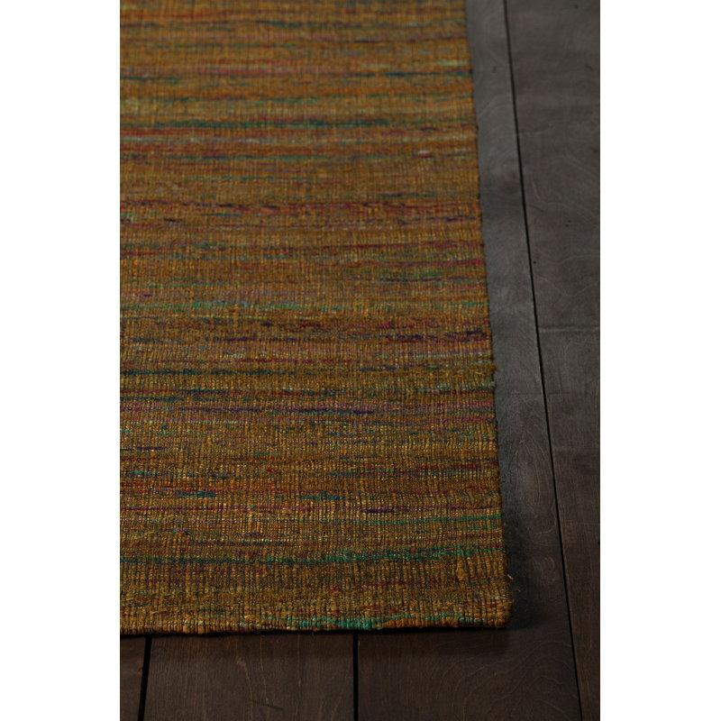 Tapis de zone dorée dhurrie Cabarley, 5 pi x 7 pi 6 po