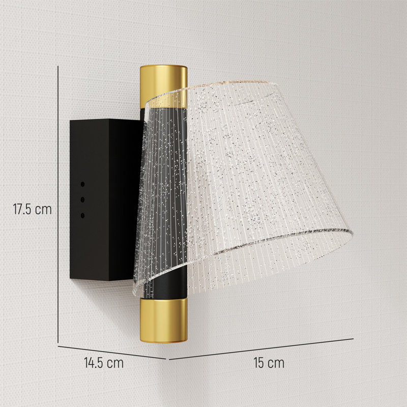Plastic LED Semi Flush Mount, Black/Gold