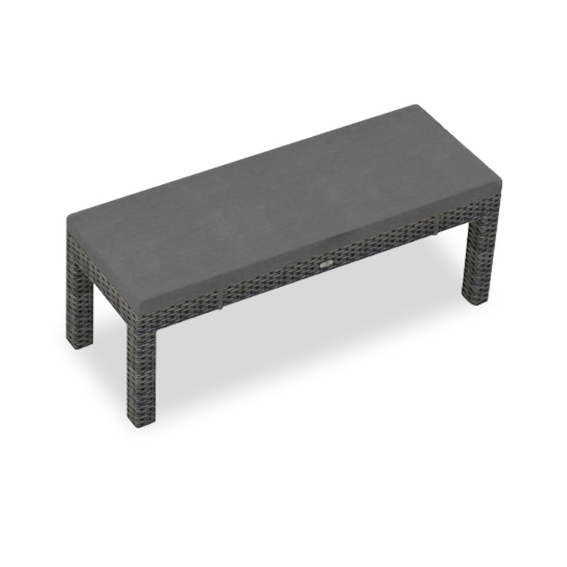Banc de pique-nique en osier Suffern, Toile gris anthracite Sunbrella®