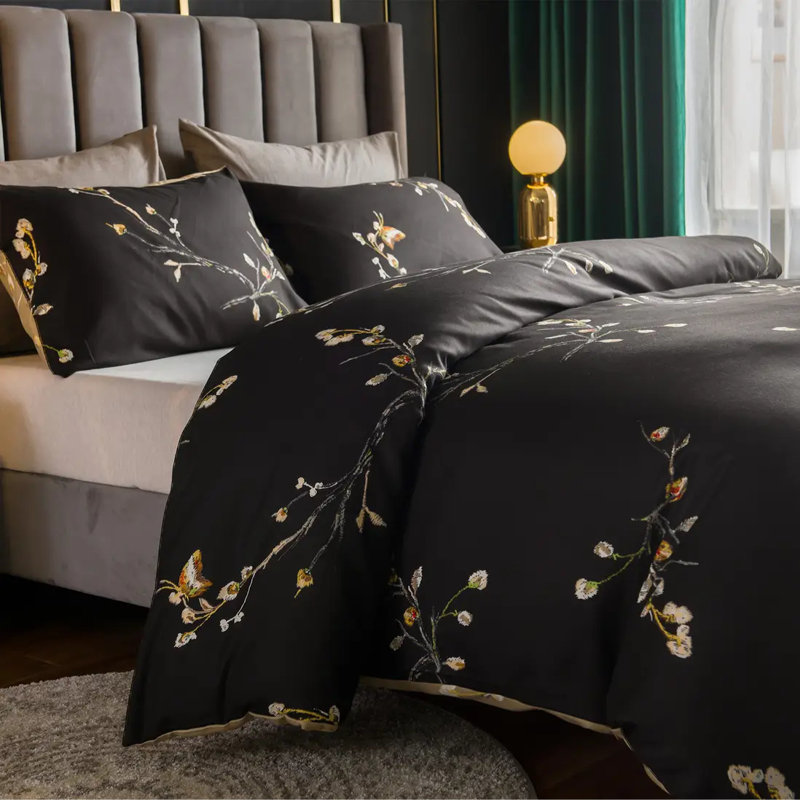 Premium Duvet Cover Set Double Brushed Microfiber Reversible With Zipper Closure & Corner Ties