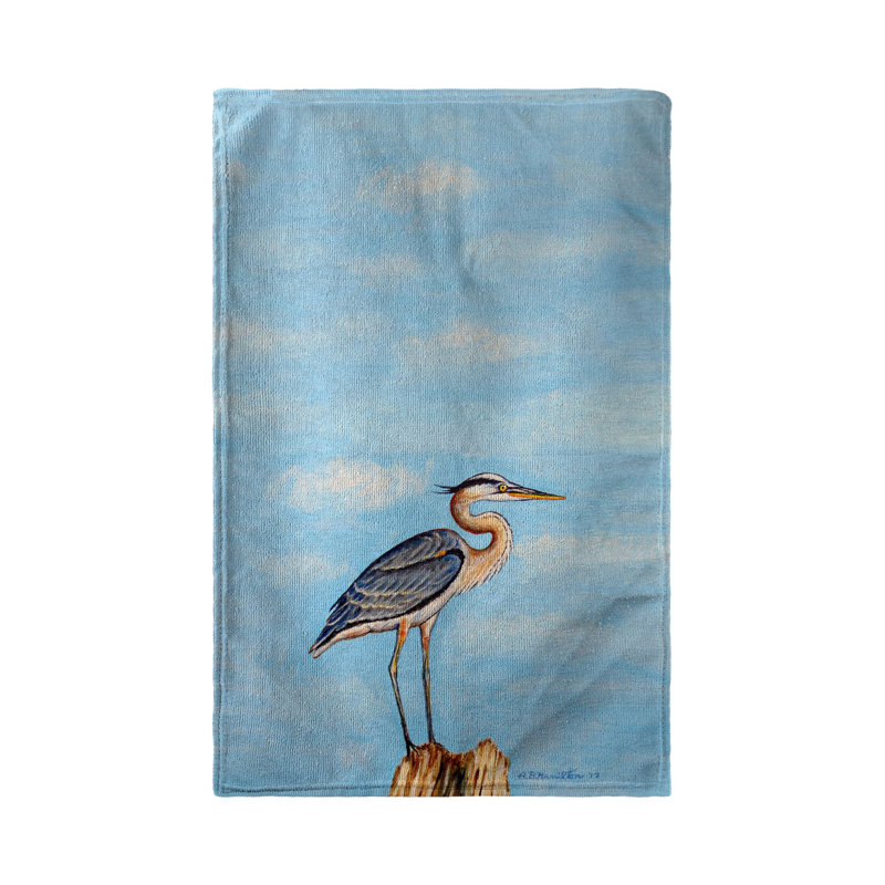 Serviette de cuisine héron sur souches