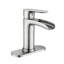Robinet de lavabo pour salle de bain à poignée simple 1 ou 3 trous avec plaque de pont et trop-plein Nickel brossé-126253950