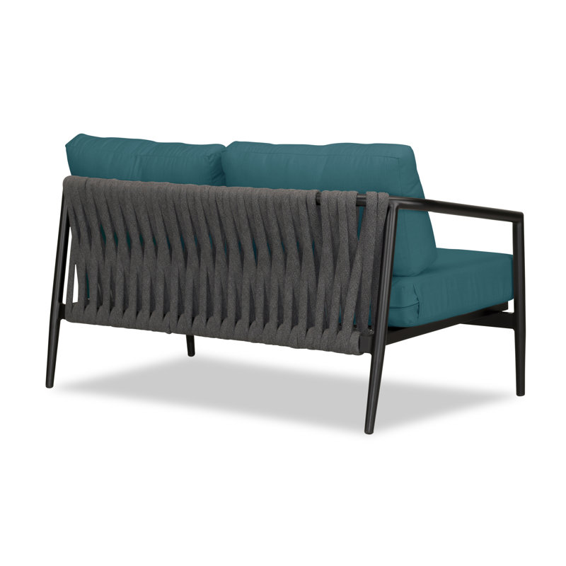 Olio Outdoor 2 - Seat Loveseat, Canvas Charcoal Sunbrella® Canvas, Black