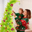 Ensemble de 44 ornements d'arbre de Noël - Boule d'elfe rouge et verte, décorations de Noël scintillantes et incassables pour les fêtes