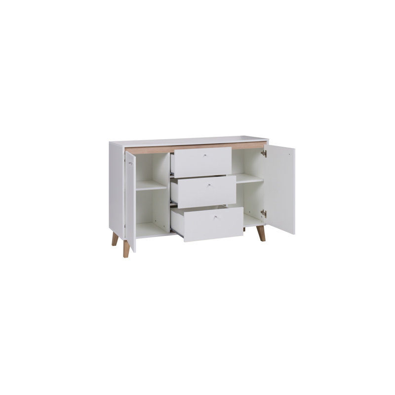 Telia 135cm Sideboard, White/Oak