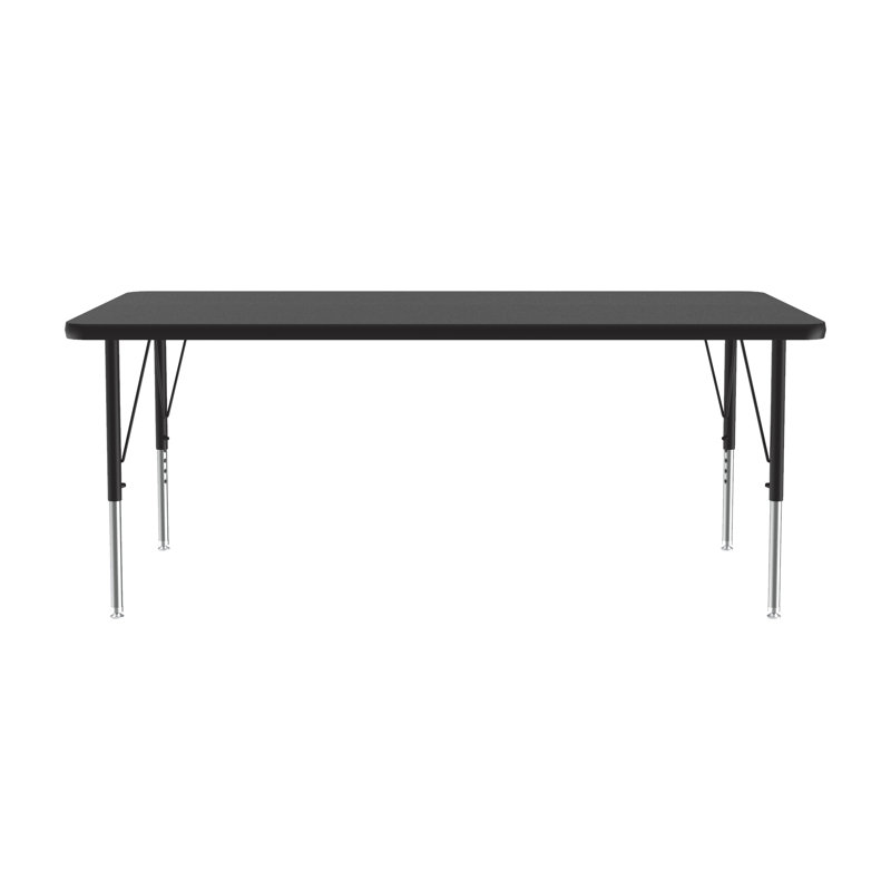 Table d'activité rectangulaire à hauteur ajustable, H 29 po x L 72 po x l 30 po, Granite noir