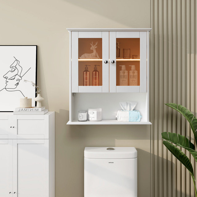 Armoire de salle de bain murale Camryn, Blanc