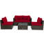 Ensemble de conversation modulaire en rotin avec coussins-1844896652