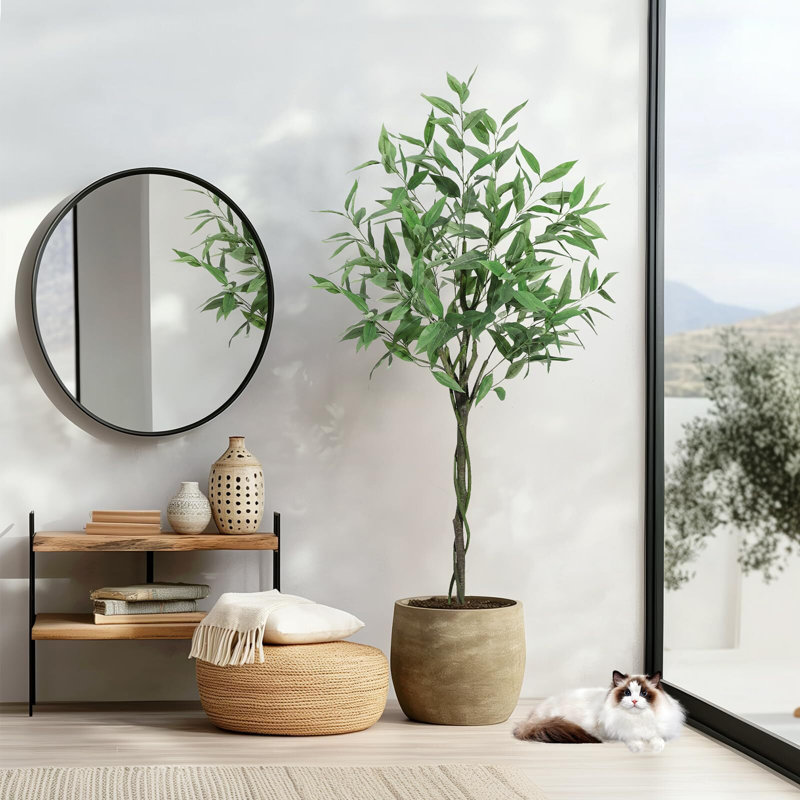 Artificial Tree Plant Eucalyptus Tree Tall, 60" H x 6" W x 6" D