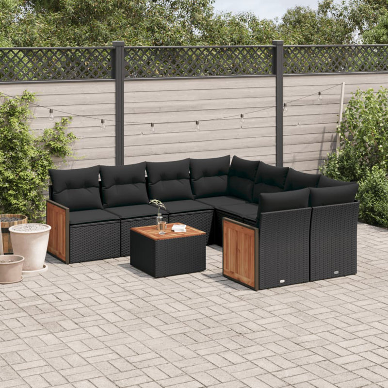 Garden Sofa Set Black