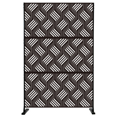 Cloison décorative d'extérieur en métal Kozyard l 47,2 po (noir / tissage fer)