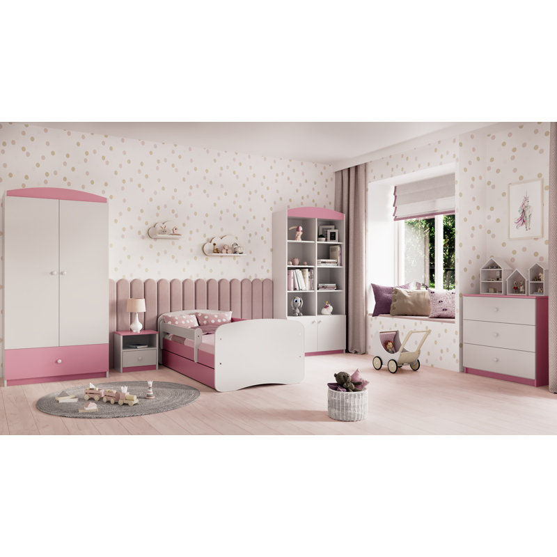 Cicero Standard Panel with Storage Included, European Toddler (80 x 180cm), Pink