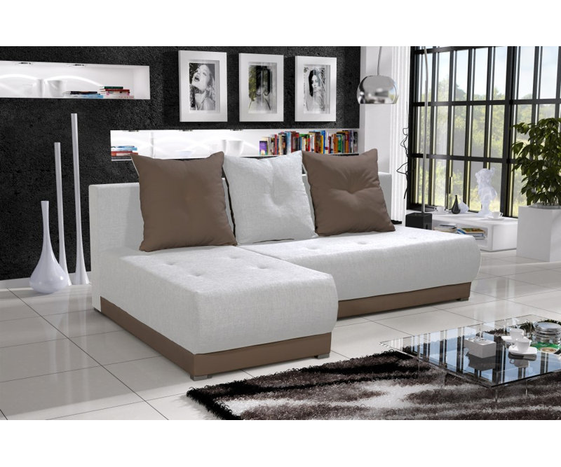 Steponas 3 Seater Corner Sofa , Cream/Light brown - Sawana01/Sawana25