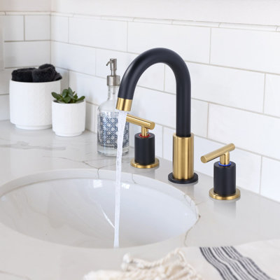 Widespread Bathroom Faucet 2-handle Bathroom Sink Faucet with Drain Assembly