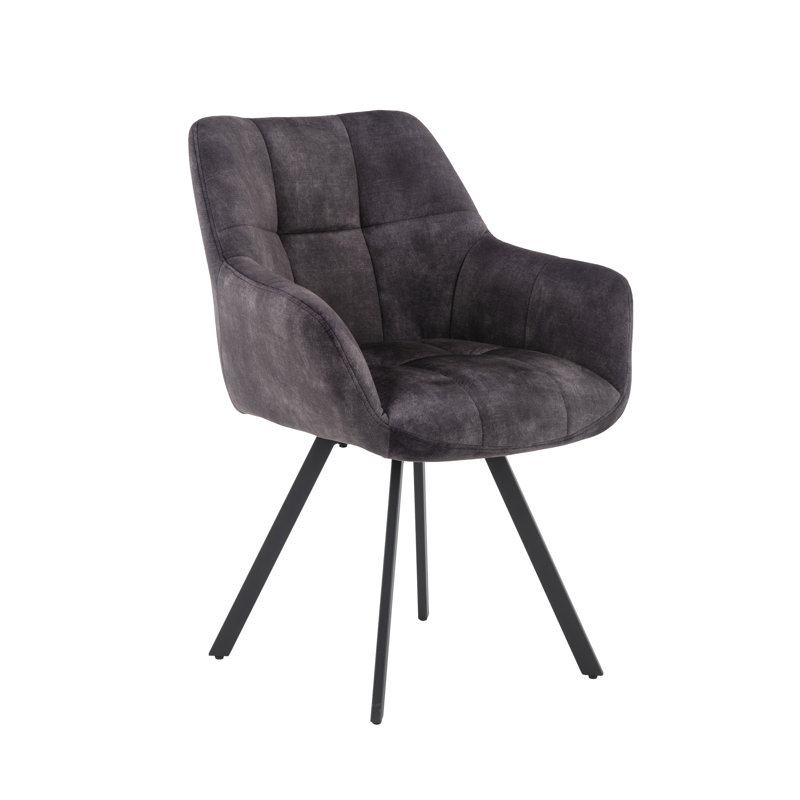Basanti 48cm H Fabric Upholstered Armchair, Charcoal