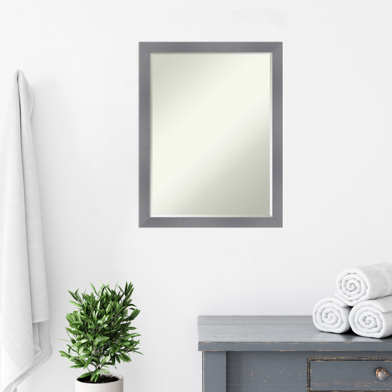 Miroir mural Edweina, 26,5 po x 20,5 po, gris