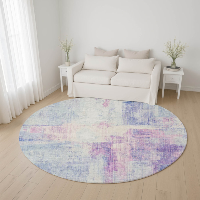 Premium Machine Washable Bucz AMF1759 Modern Rug, Round 8'