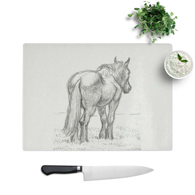 Tempered Glass Standing Horse by Jean Bernard Chopping Board