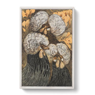 Three Crested Chickens by Theo Van Hoytema - Wrapped Canvas Painting