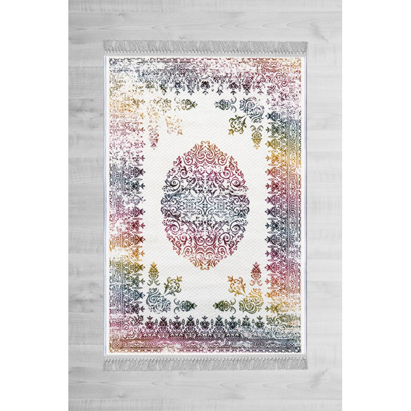 Luxueux tapis en velours de 5,2 x 7,5 pi | Tissu 100% velours, semelle 100% coton, hauteur des poils de 0,4 po | Antibactérien, antidérapant, lavable à la machine | Impression numérique 3D élégante, parfaite pour le décor du salon et de la chambre à coucher
