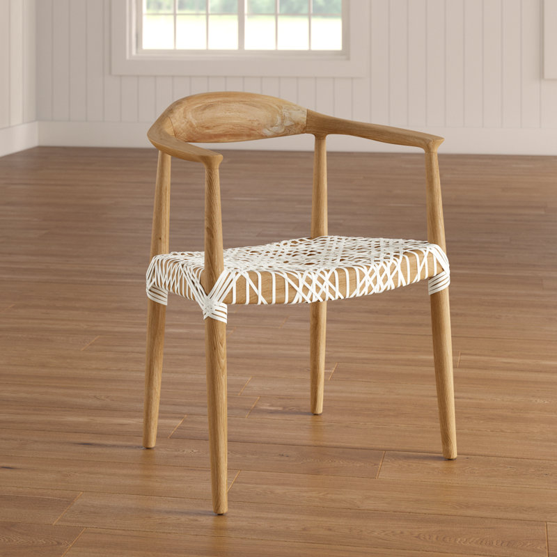 Dunmire Solid Wood Arm Chair, Brown