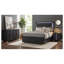 Ensemble de chambre à coucher complet Josephine 3 pièces avec tête de lit à DEL, commode et table de chevet en bois d'ingénierie noir